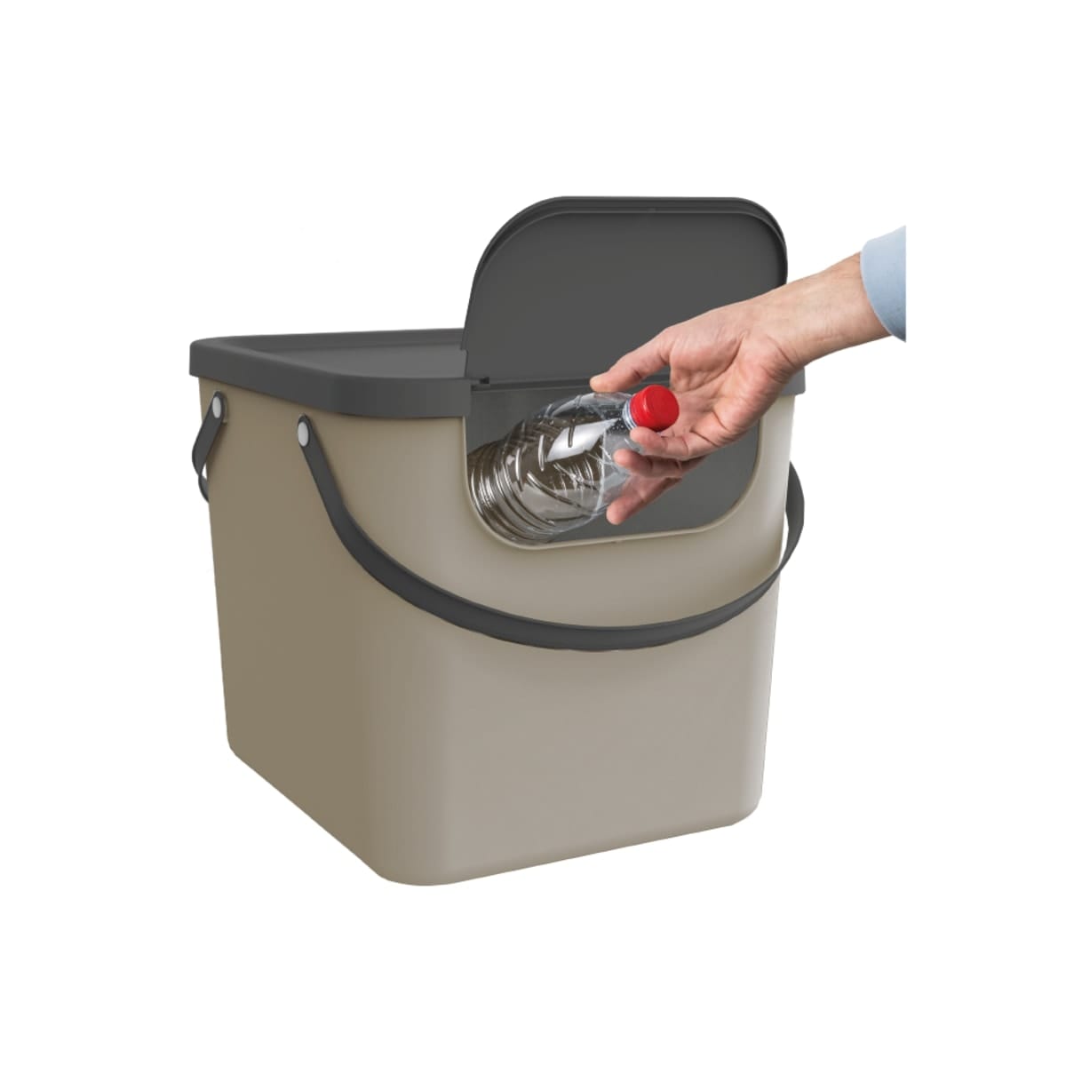 Bricocenter SELECTIVE DUSTBIN 40L - DELINIA -TRENDY TAUPE - PLASTIC