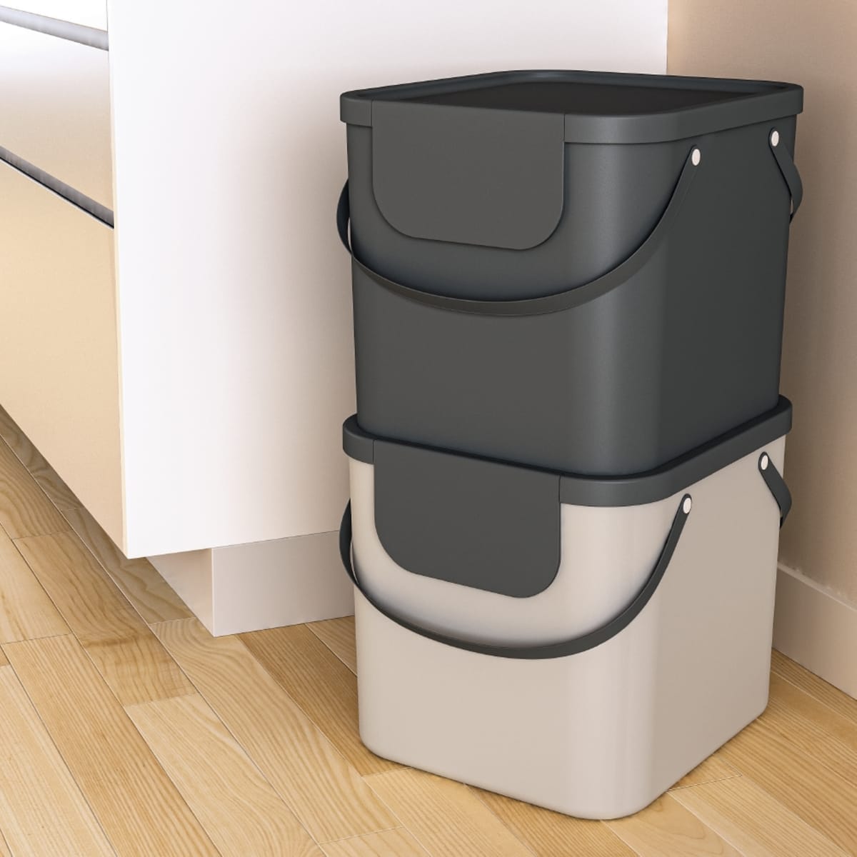 Bricocenter SELECTIVE DUSTBIN 40L - DELINIA -TRENDY TAUPE - PLASTIC