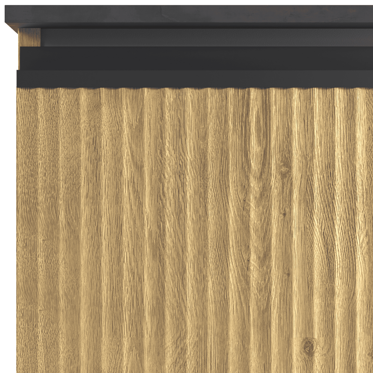 Under-sink unit in striped oak, 2 drawers, 90cm