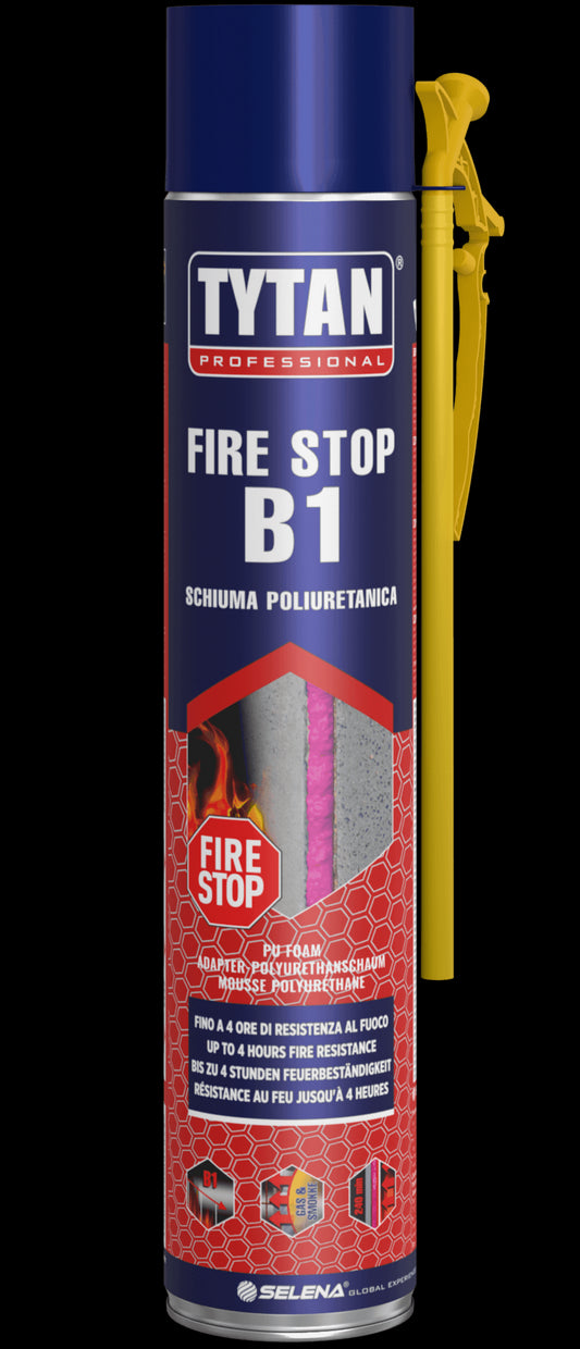 B1 FIREPROOF POLYURETHANE FILLING FOAM WITH ERGO FIRE STOP STRAW TYTAN 750ML