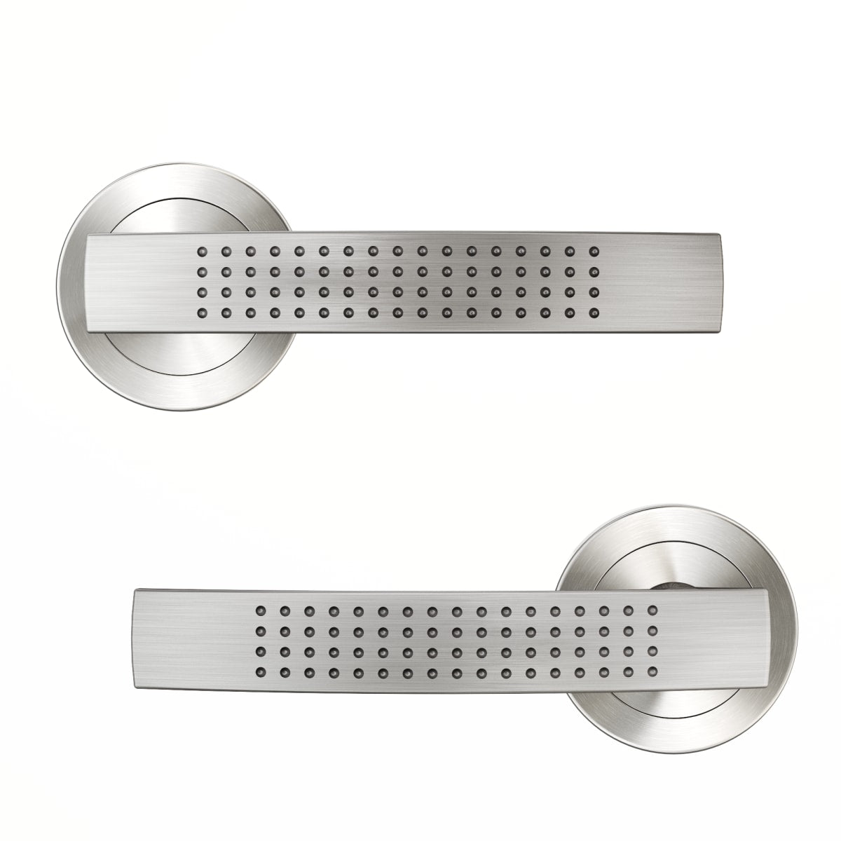 LOUNA DOOR HANDLE WITH ESCUTCHEON AND SPOUT POLISHED BRUSHED NICKEL FINISH