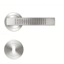 LOUNA DOOR HANDLE WITH ESCUTCHEON AND SPOUT POLISHED BRUSHED NICKEL FINISH