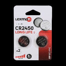 2 X LEXMAN CR2450 LITHIUM BATTERIES