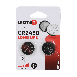 2 X LEXMAN CR2450 LITHIUM BATTERIES