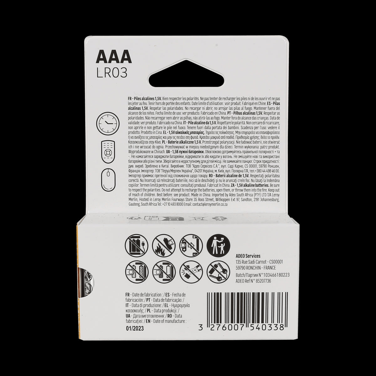 AAA ALKALINE BATTERIES 16 PCS STANDARD