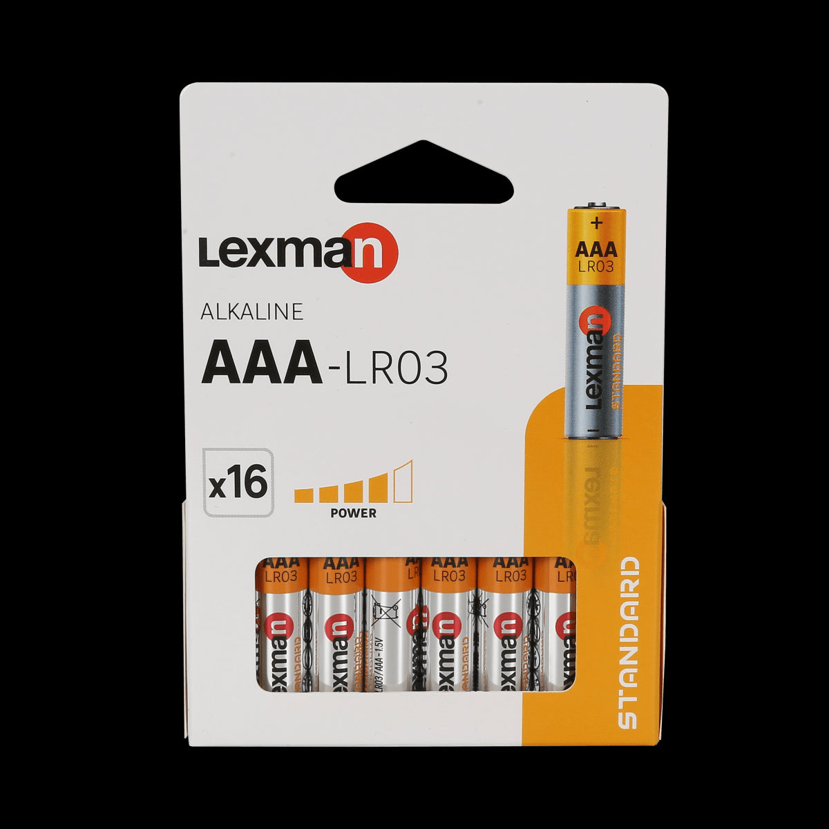 AAA ALKALINE BATTERIES 16 PCS STANDARD