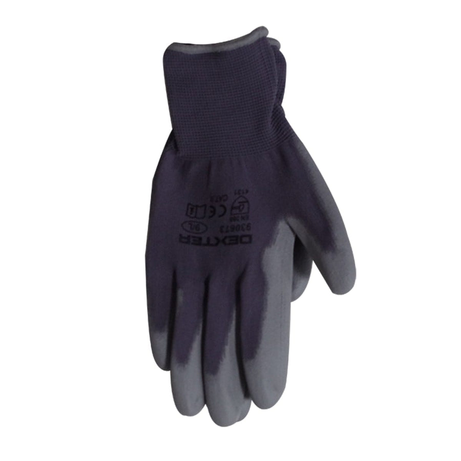 Bricocenter DEXTER NYLON GLOVES WITH POLYURETHANE COATING, SIZE 9, L, 5 PAIRS