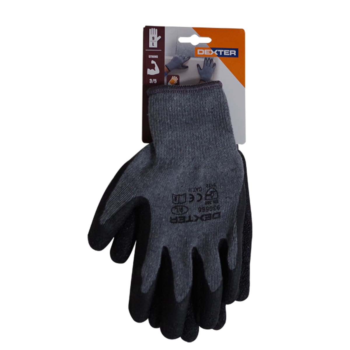 Bricocenter DEXTER POROUS LATEX GLOVES, SIZE 9, L, WATERPROOF