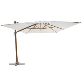 NATERIAL AGORA UMBRELLA OFF-CENTER ALUMINUM STRUCTURE TEAK EFFECT 290X390