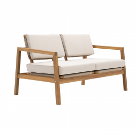 2 SEATER NATERIAL OASIS FSC ACACIA AND ROPE SOFA WITH CUSHION