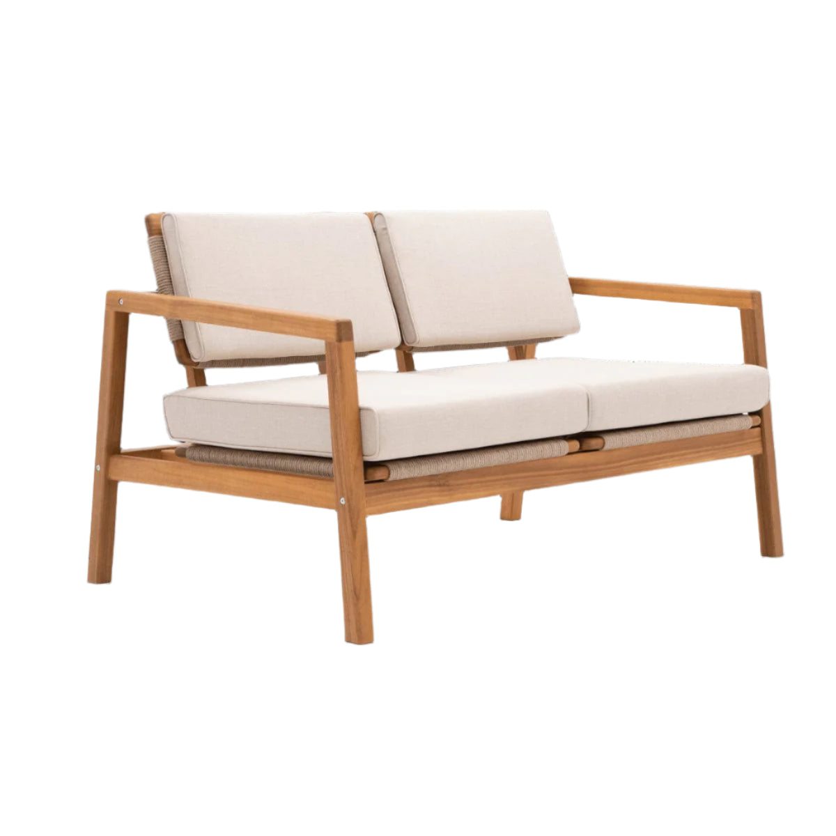 Bricocenter 2 SEATER NATERIAL OASIS FSC ACACIA AND ROPE SOFA WITH CUSHION