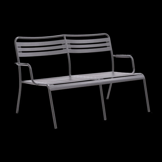 Bricocenter DIVANO 2 POSTI CAFE II ACCIAIO 120.5X71.5X71.5 CM SENZA CUSCINI ANTRACITE