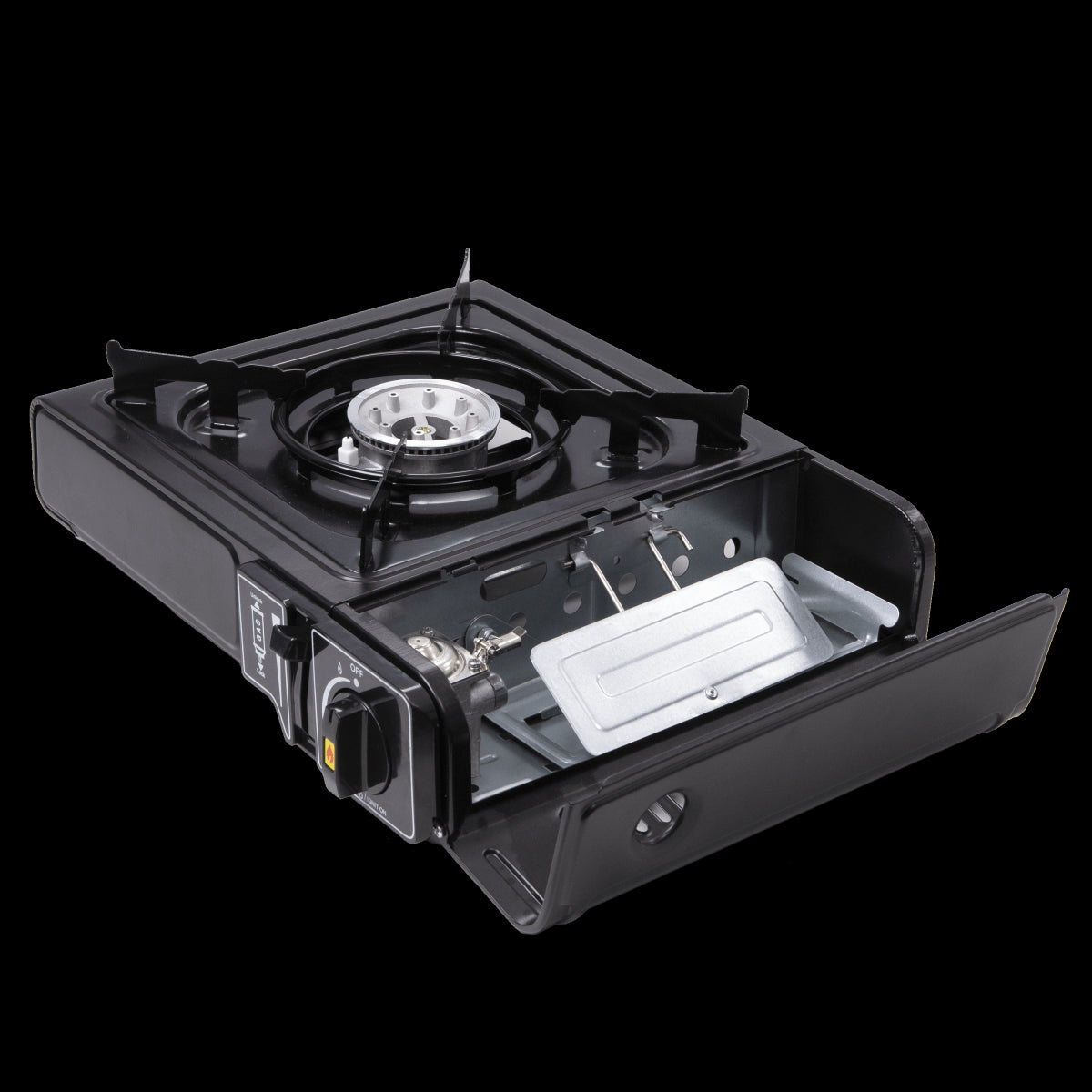 CAMPING CASE STOVE NATERIAL NOMI 1.9KW FOR GAS CARTRIDGE DIM. 28.5X33X8.8