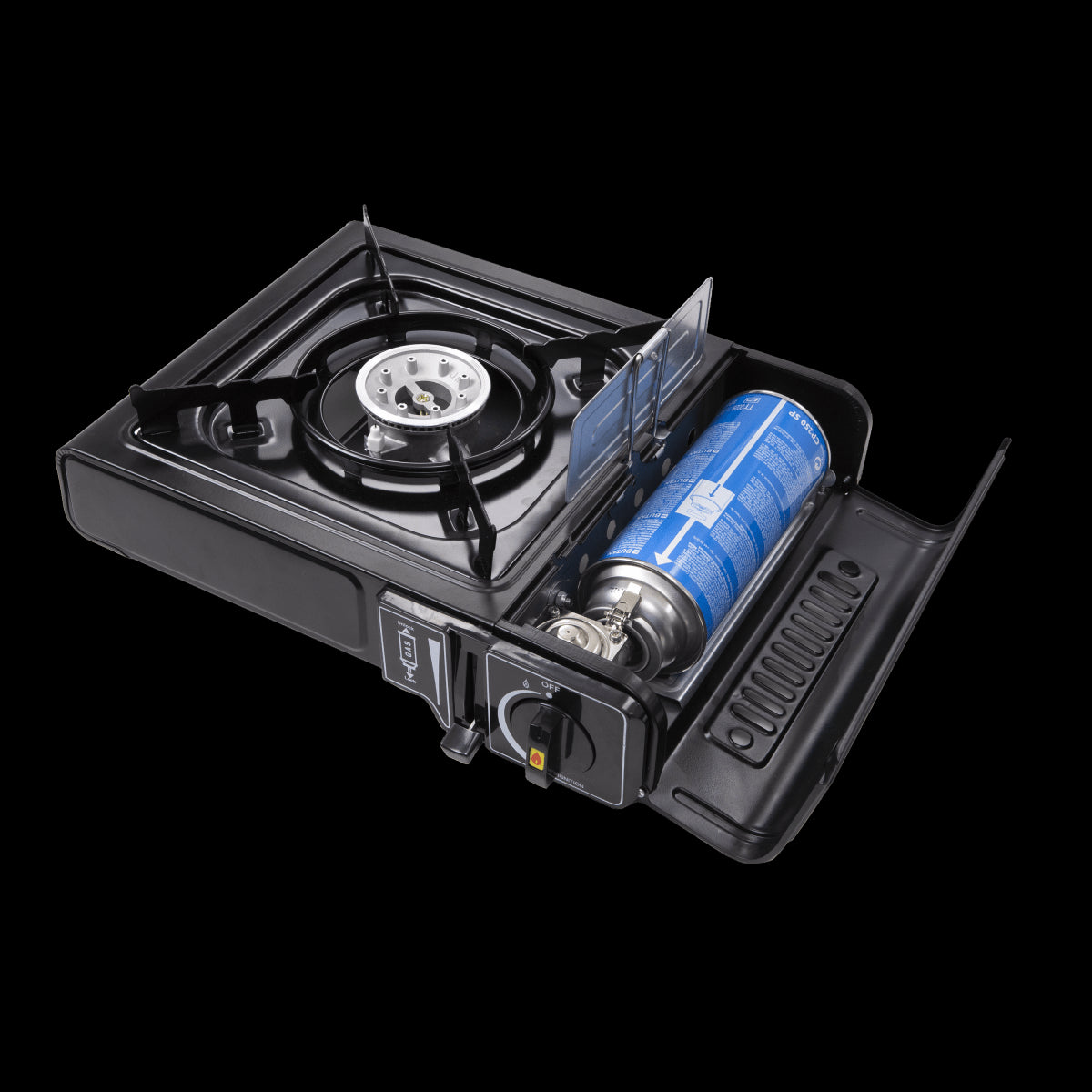 CAMPING CASE STOVE NATERIAL NOMI 1.9KW FOR GAS CARTRIDGE DIM. 28.5X33X8.8