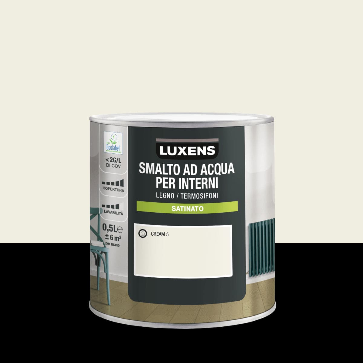 Bricocenter LUXENS CREAM 5 SATIN INTERIOR ENAMEL 500 ML