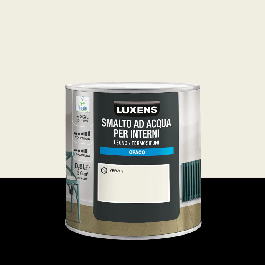 Bricocenter LUXENS CREAM 5 MATT INTERIOR WATER ENAMEL 500 ML