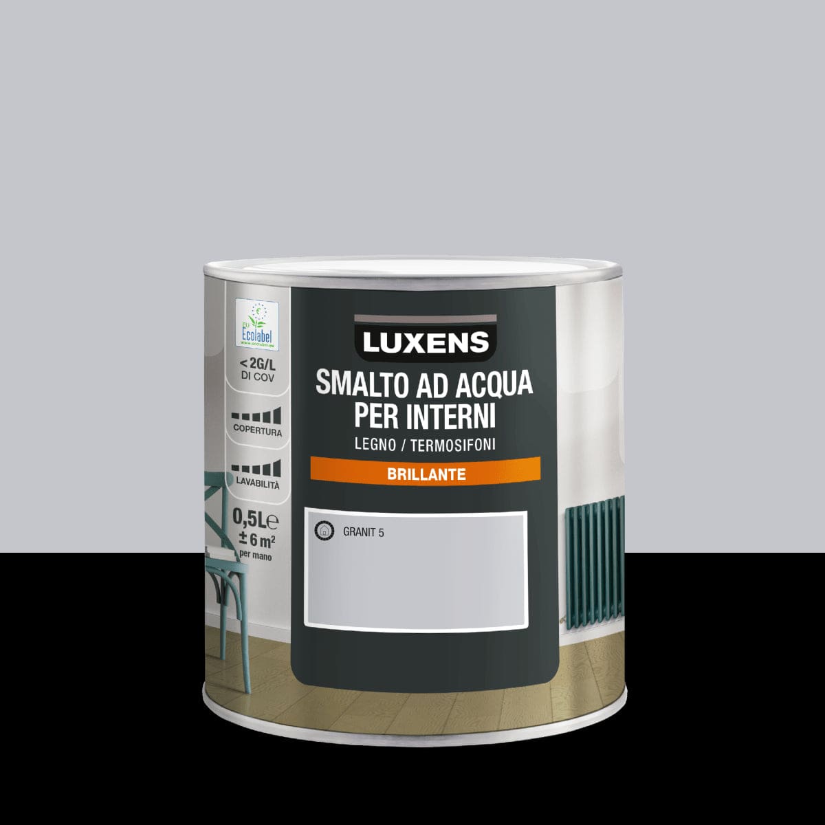 Bricocenter WATER-BASED INTERIOR ENAMEL GRANIT 5 BRILLIANT LUXENS 500ML