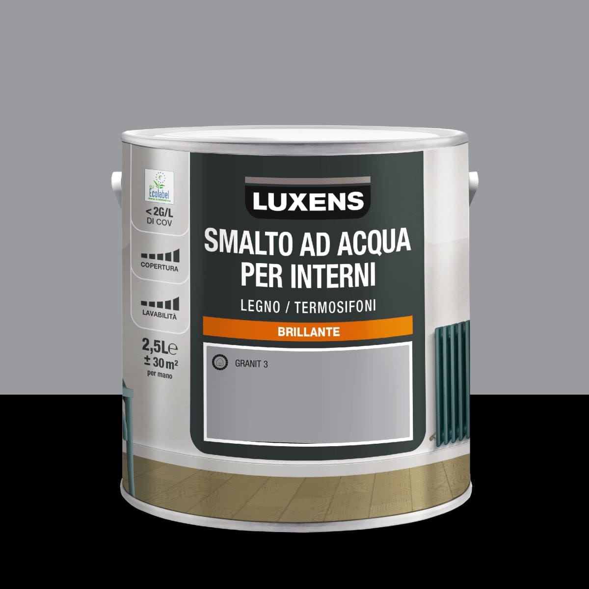 Bricocenter INTERIOR WATERBORNE ENAMEL GRANIT 3 BRILLIANT LUXENS 2.5 LT