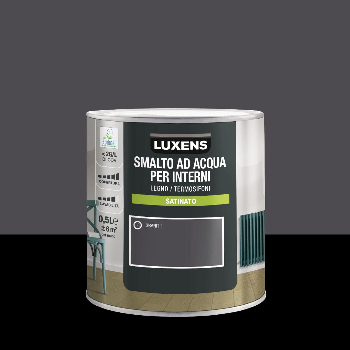 Bricocenter LUXENS GRANIT 1 SATIN INTERIOR ENAMEL 500 ML