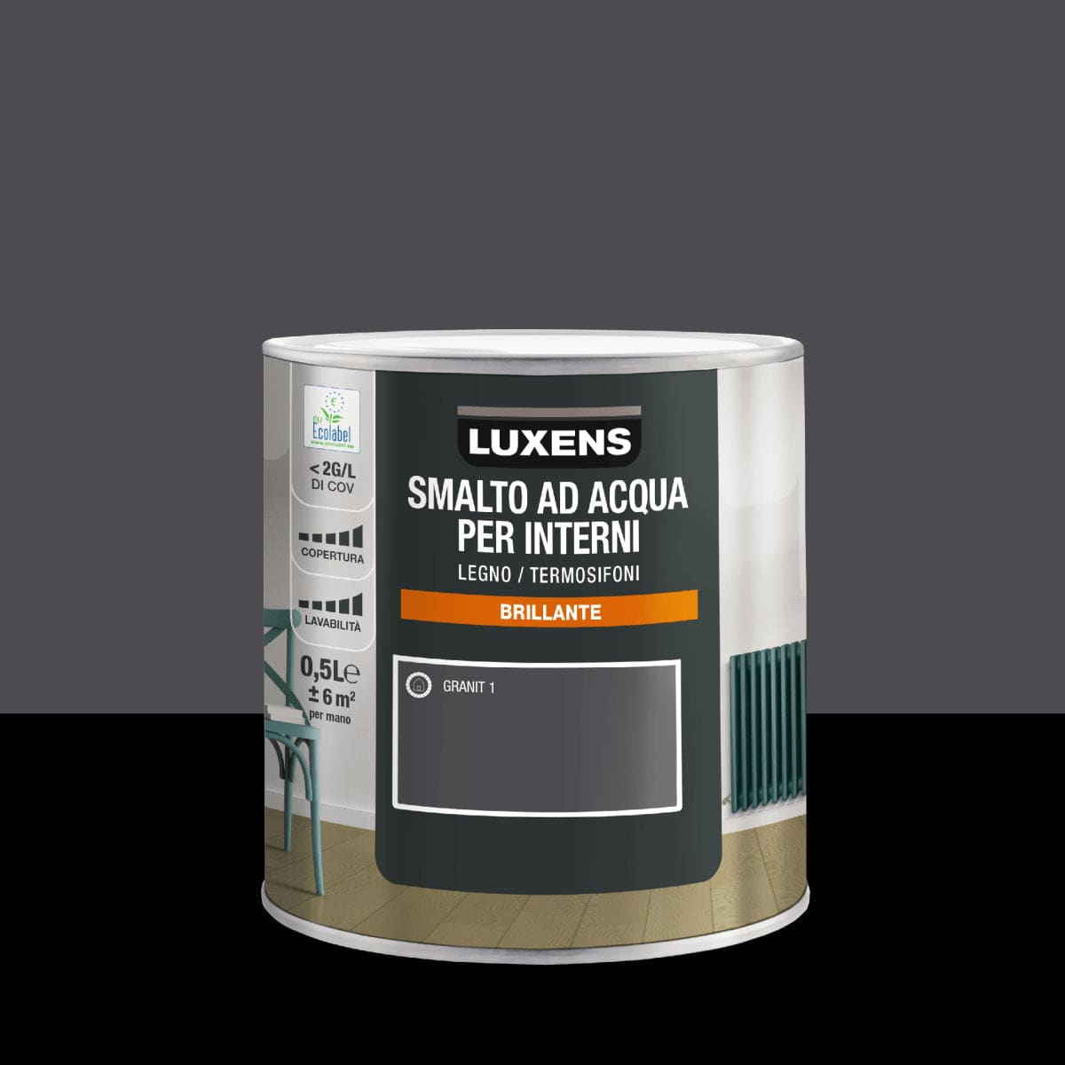 Bricocenter WATER-BASED INTERIOR ENAMEL GRANIT 1 BRILLIANT LUXENS 500ML