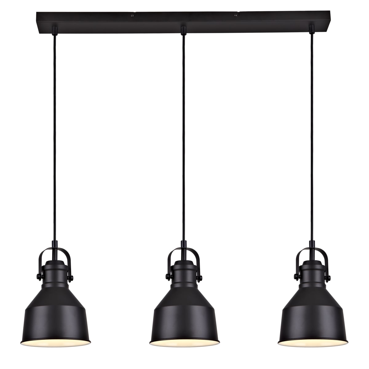 EZIO BLACK METAL CHANDELIER 76X15.5X12CM 3XE27=60W