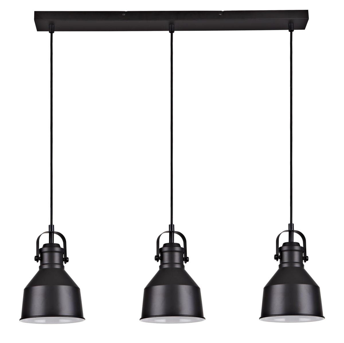 EZIO BLACK METAL CHANDELIER 76X15.5X12CM 3XE27=60W