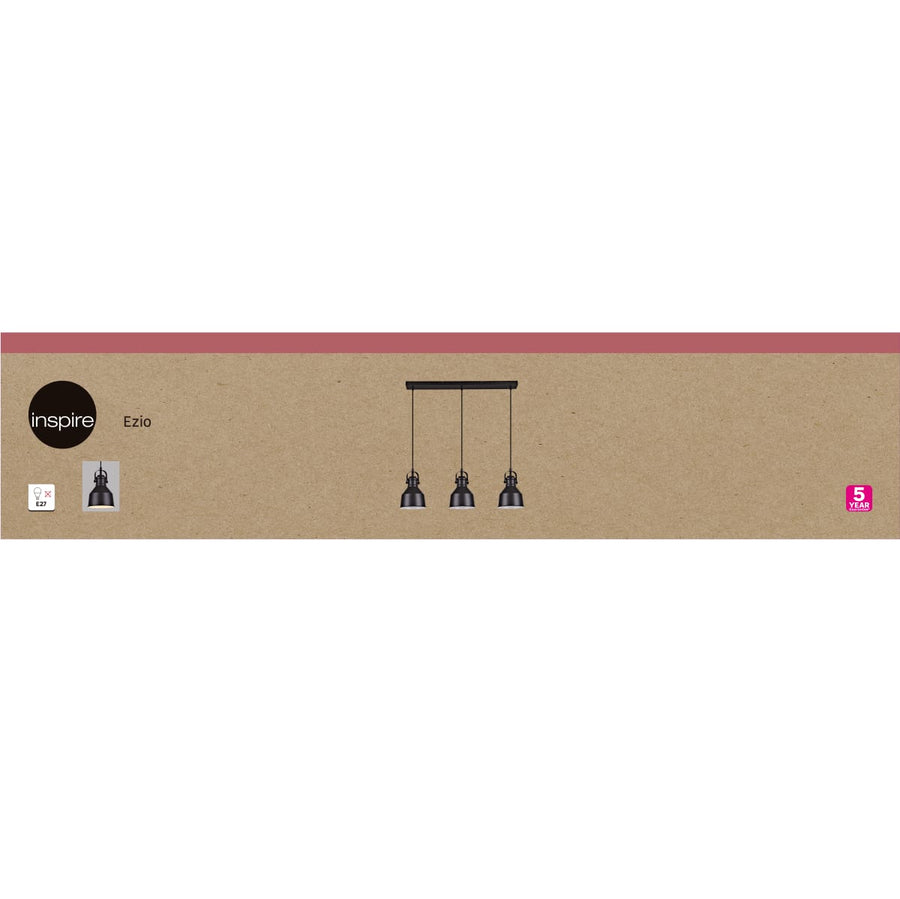 Bricocenter EZIO BLACK METAL CHANDELIER 76X15.5X12CM 3XE27=60W