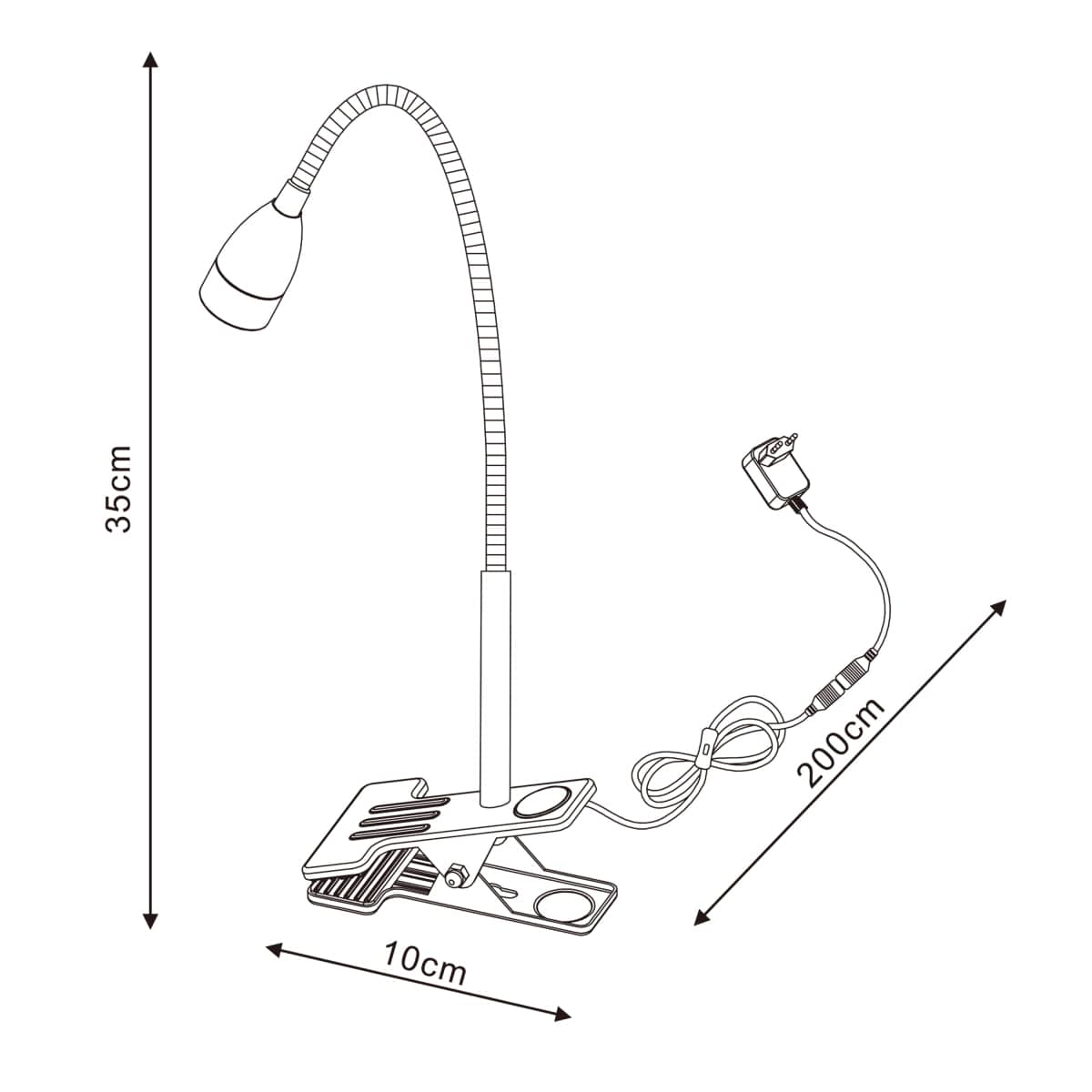 Bricocenter GAO STUDIO LAMP GRAY PLASTIC LED 390LM NATURAL LIGHT WITH CLAMP