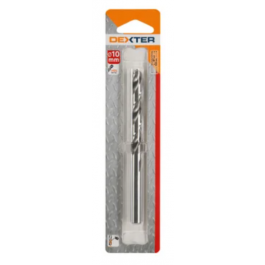 DEXTER METAL DRILL DIAM 10MM, LENGTH 133MM, CYLINDRICAL SHANK