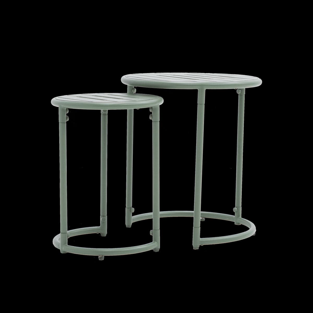Bricocenter SET DI 2 TAVOLINI BASSI CAFE II GIGOGNE ACCIAIO D41H46 D31H41 VERDE