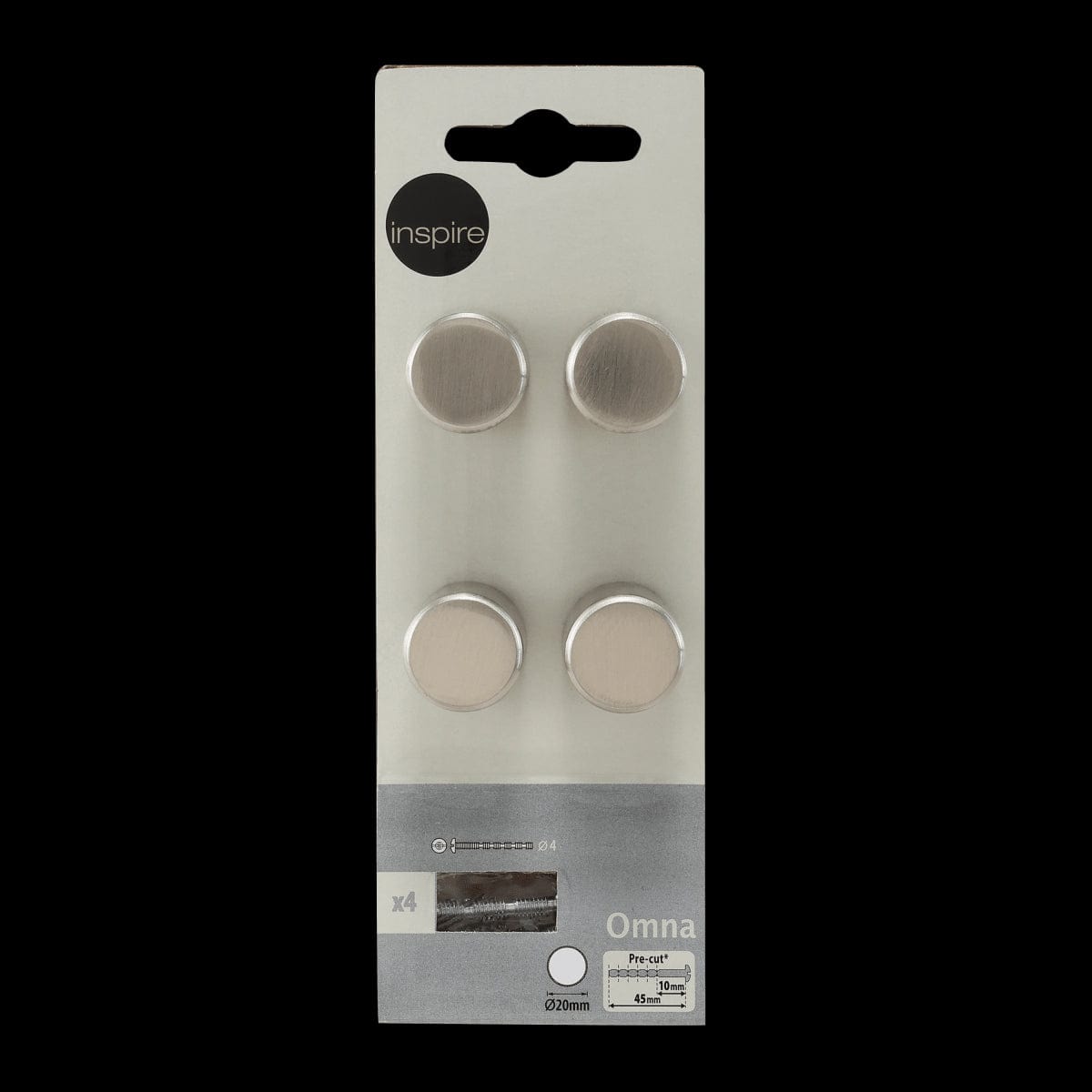 4 OMNA D 19.5MM BRUSHED NICKEL KNOBS