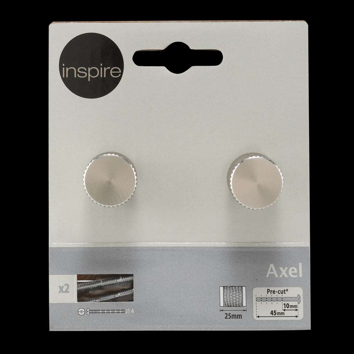 2 AXEL KNOBS D 18 X H25 MM IN POLISHED BRUSHED NICKEL - best price from Maltashopper.com BR410007475