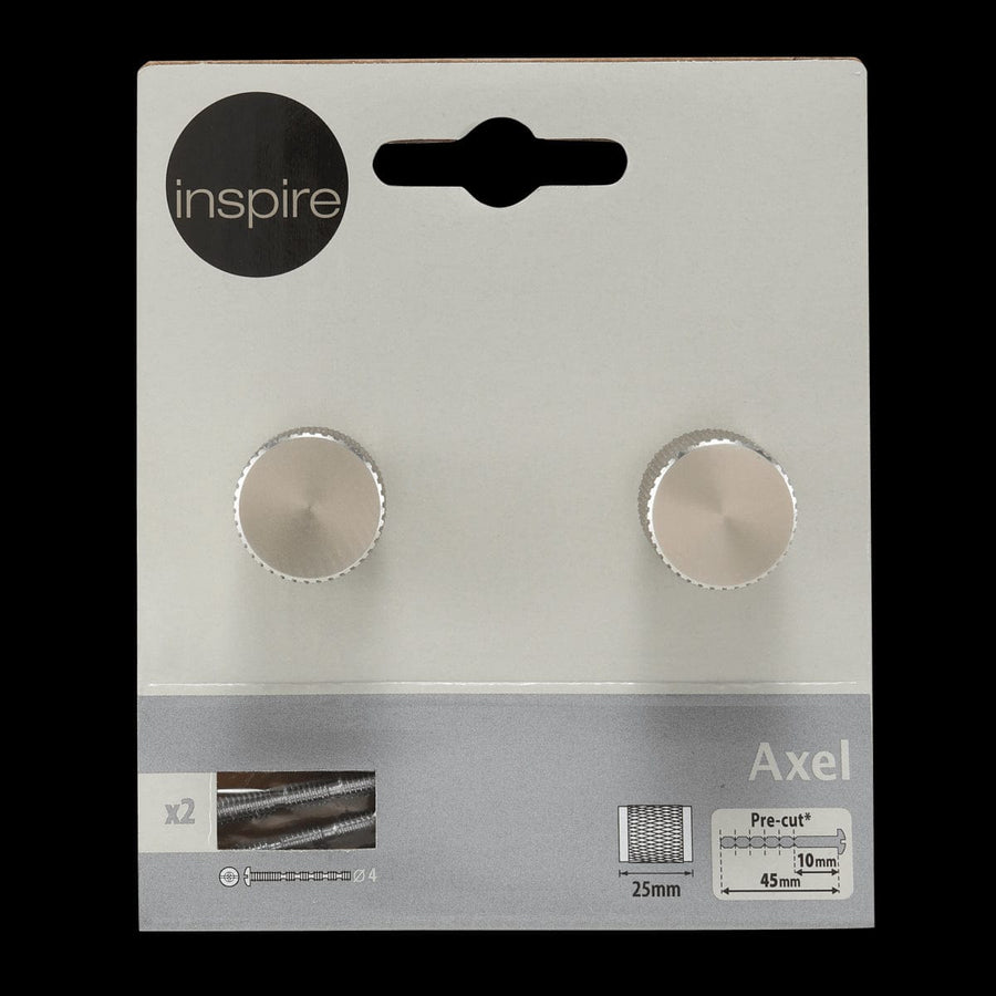 Bricocenter 2 AXEL KNOBS D 18 X H25 MM IN POLISHED BRUSHED NICKEL