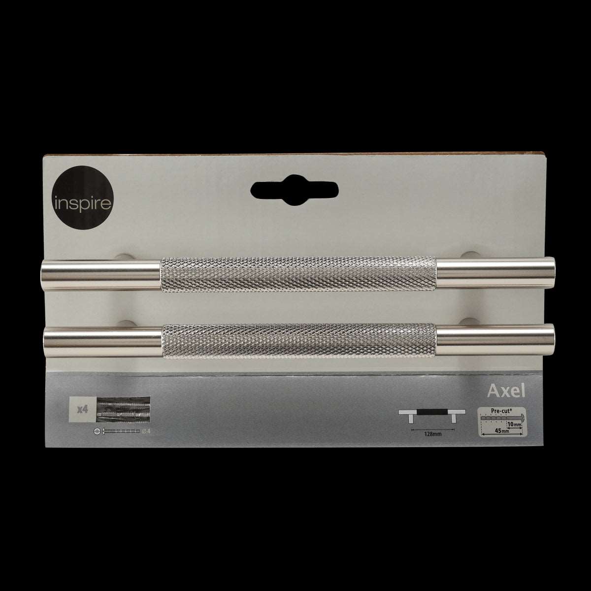 2 AXEL HANDLES WITH 128 MM CENTRE DISTANCE IN POLISHED BRUSHED NICKEL - Premium Furniture Handles from Bricocenter - Just €16.99! Shop now at Maltashopper.com