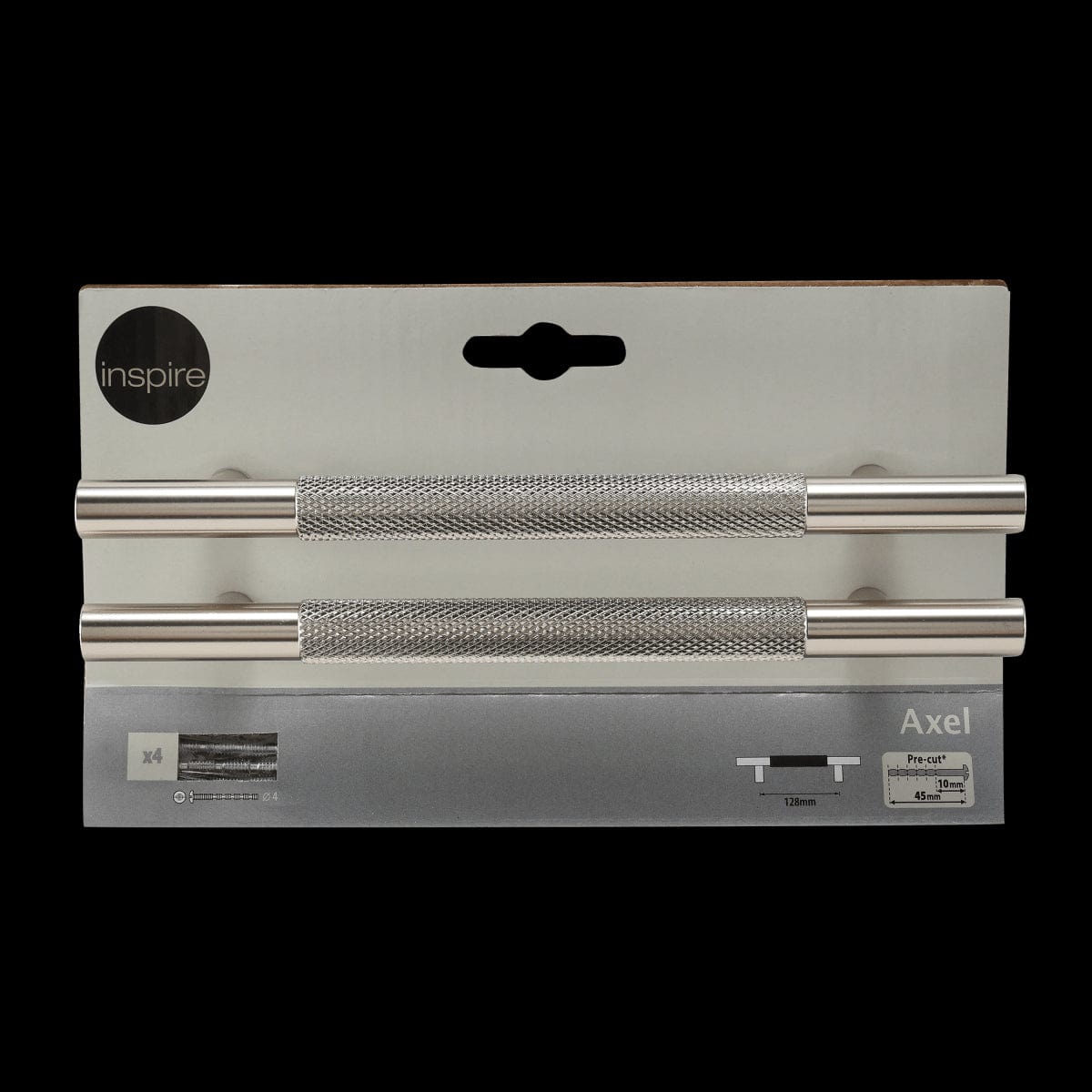 Bricocenter 2 AXEL HANDLES WITH 128 MM CENTRE DISTANCE IN POLISHED BRUSHED NICKEL