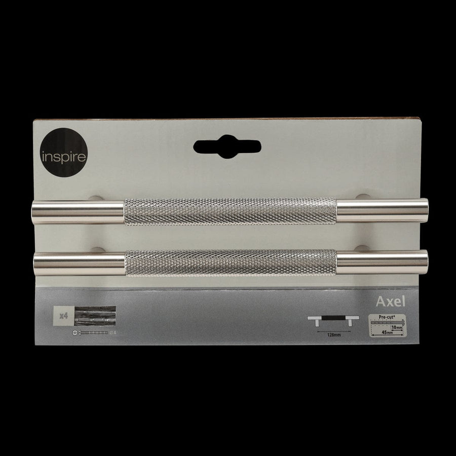 Bricocenter 2 AXEL HANDLES WITH 128 MM CENTRE DISTANCE IN POLISHED BRUSHED NICKEL