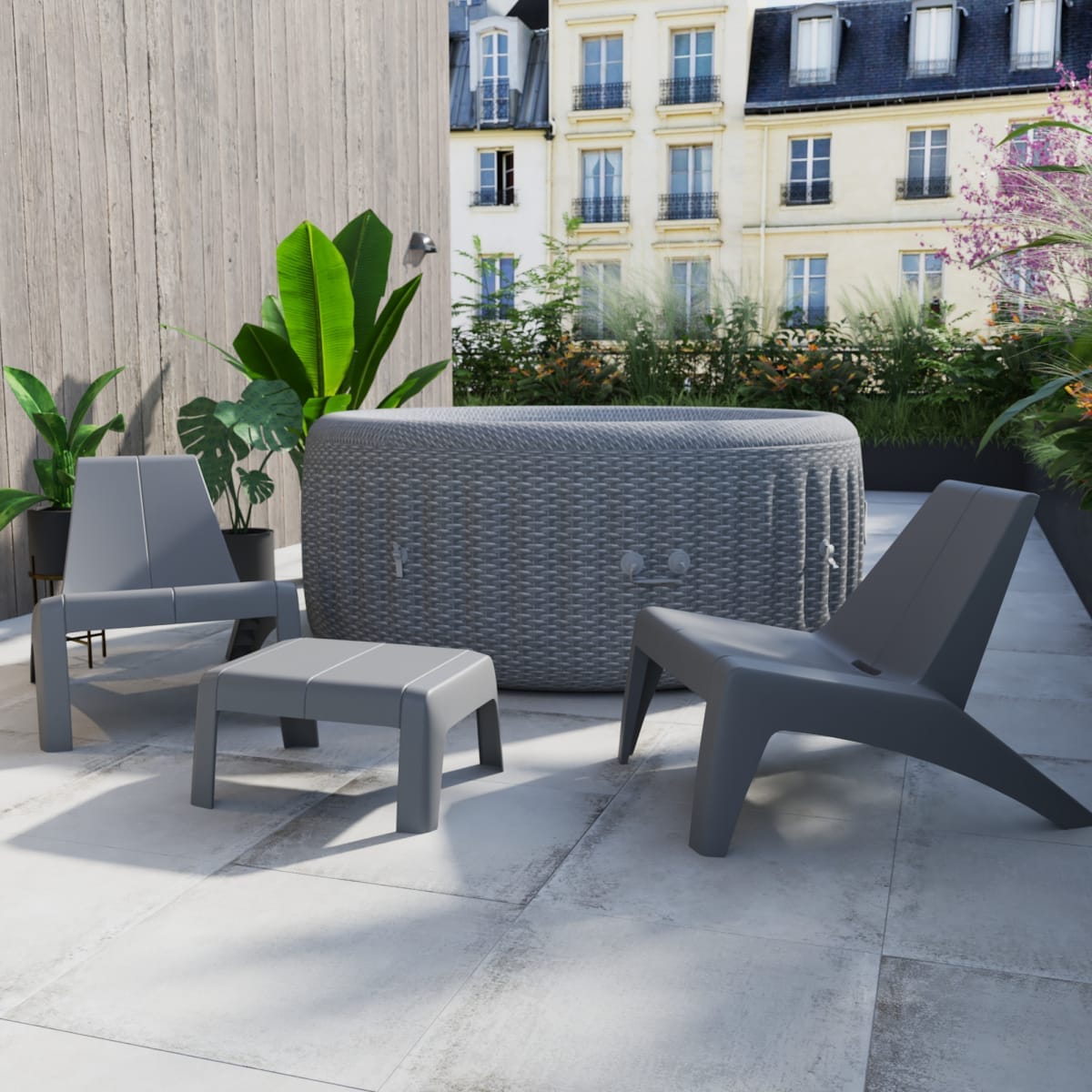 Bricocenter HALIOS RELAX NATERIAL ANTHRACITE ARMCHAIR