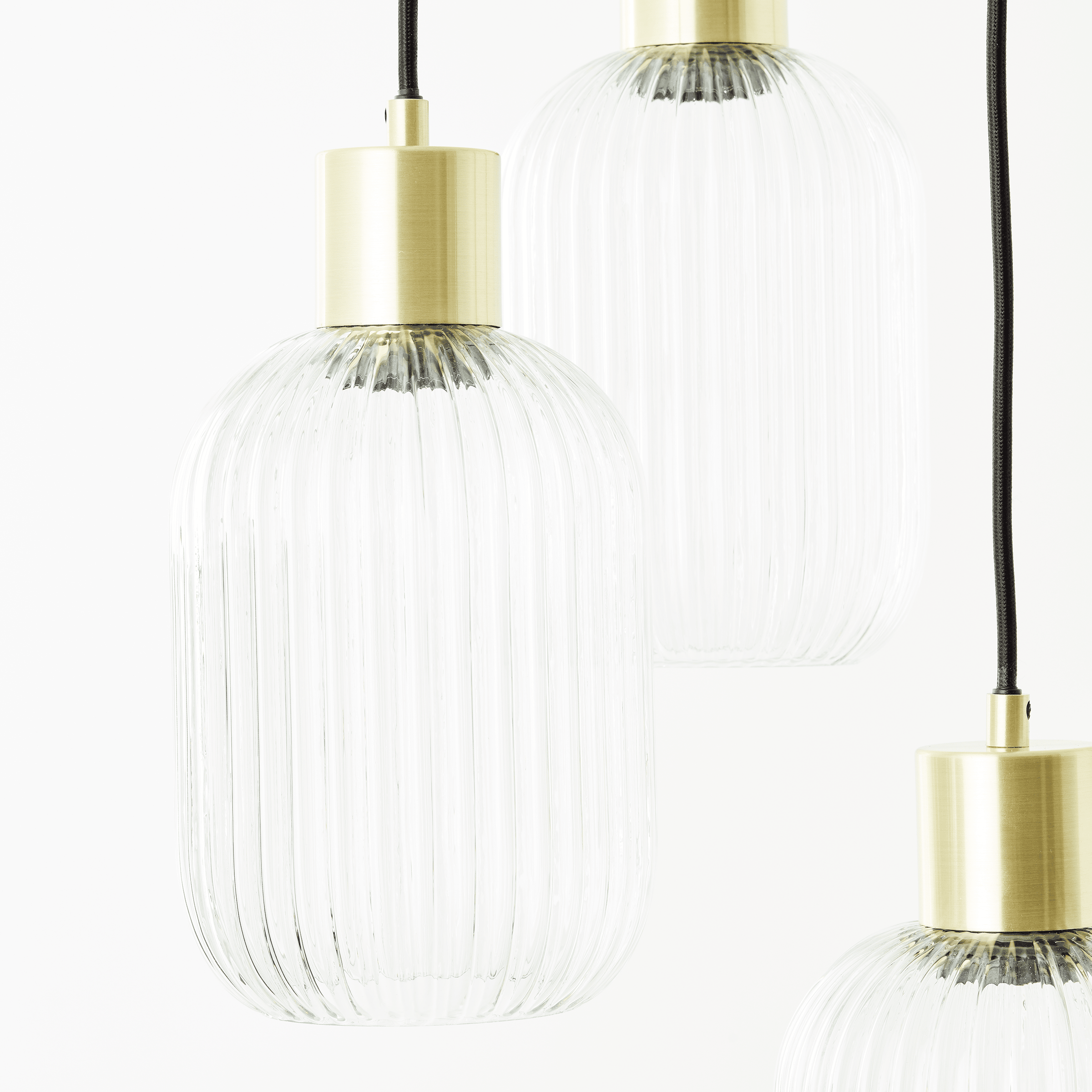 DIPSY GLASS AND GOLD METAL CHANDELIER D25
