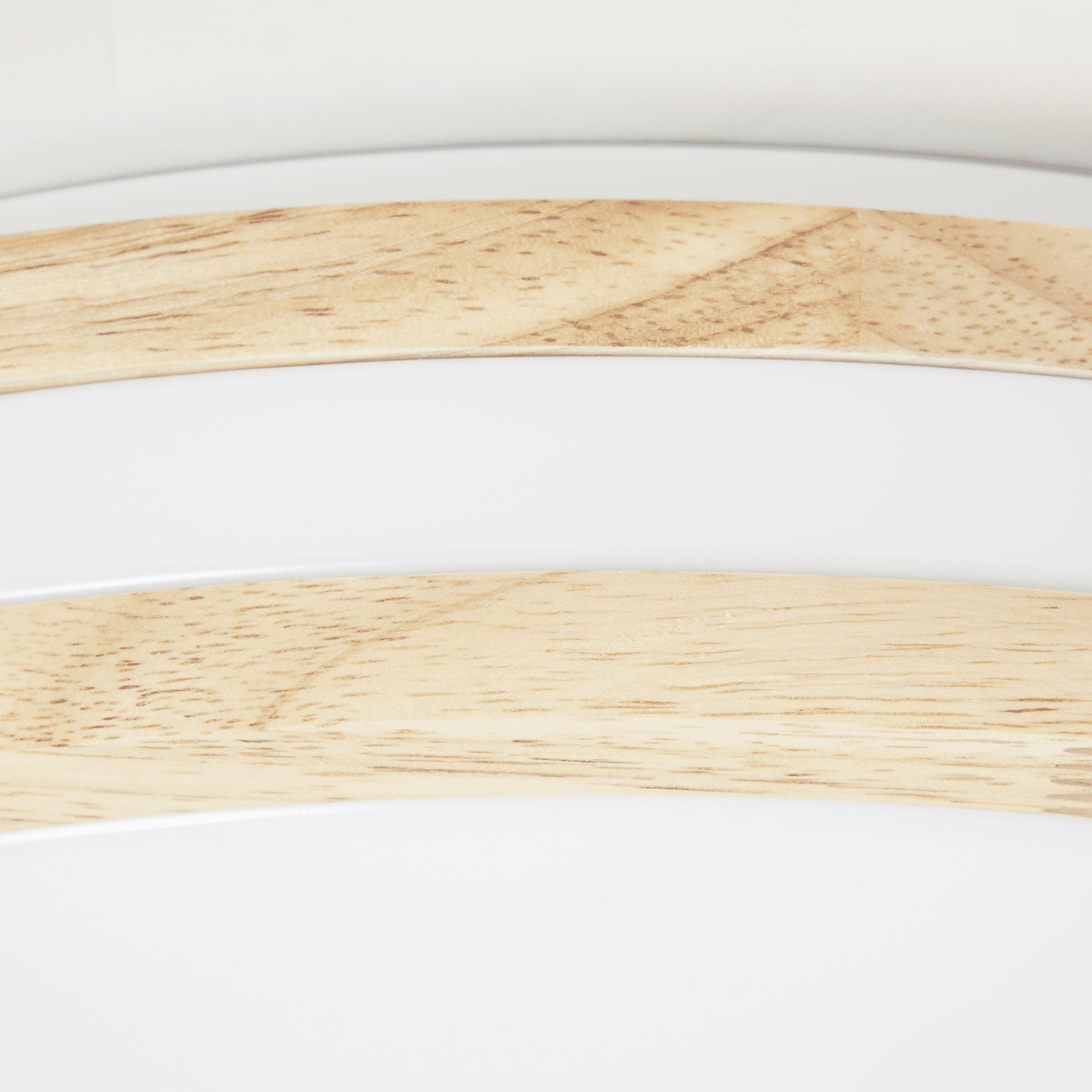 Kosta ceiling light in white metal and wood, 40 cm diameter, LED, CCT, dimmable