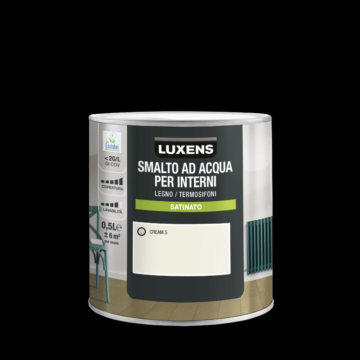 Bricocenter LUXENS CREAM 5 SATIN INTERIOR ENAMEL 500 ML