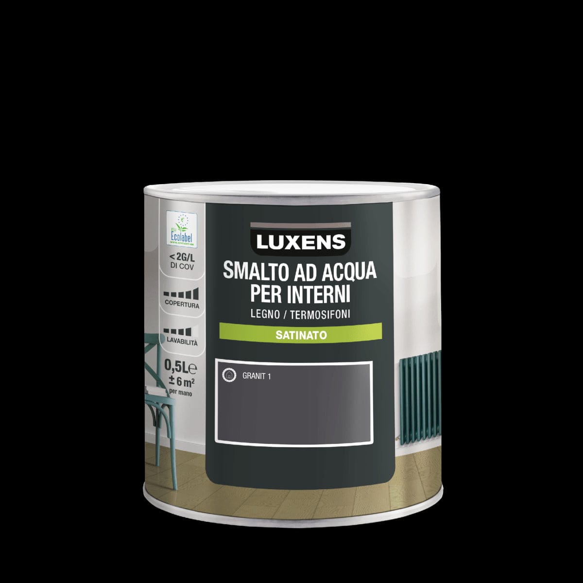 Bricocenter LUXENS GRANIT 1 SATIN INTERIOR ENAMEL 500 ML