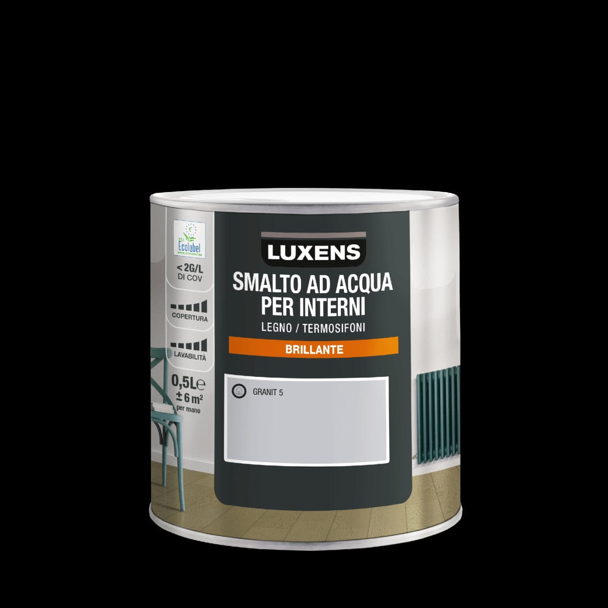 Bricocenter WATER-BASED INTERIOR ENAMEL GRANIT 5 BRILLIANT LUXENS 500ML