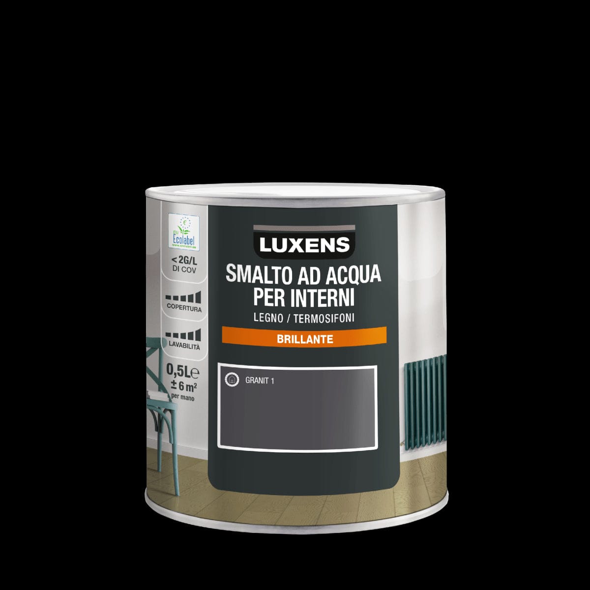 Bricocenter WATER-BASED INTERIOR ENAMEL GRANIT 1 BRILLIANT LUXENS 500ML