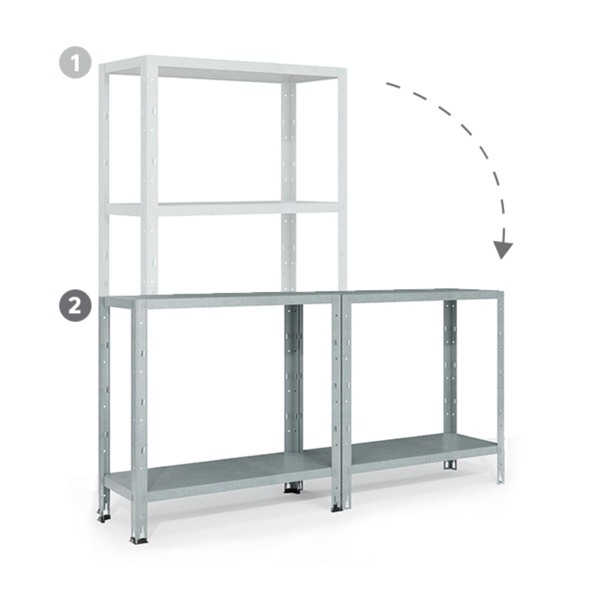 Bricocenter METAL SHELF L75XP30XH142CM, 40 KG, 4 GALVA SHELVES