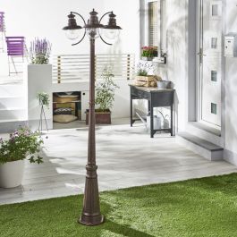 Marina rust aluminium lamppost, H 196 cm, 3xE37=60W, IP44