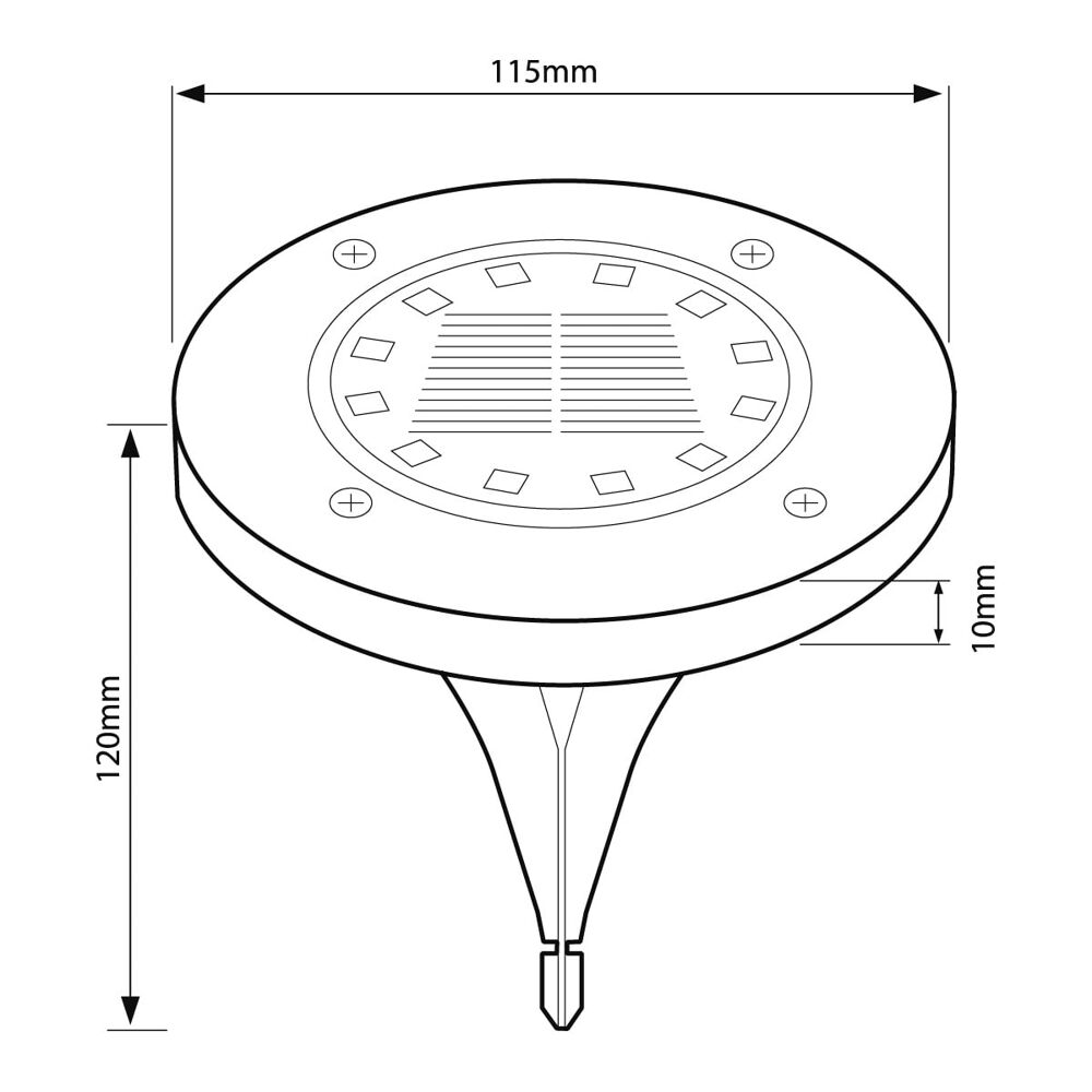 RXSOL RECESSED SOLAR SPOTLIGHT D11.5 CM