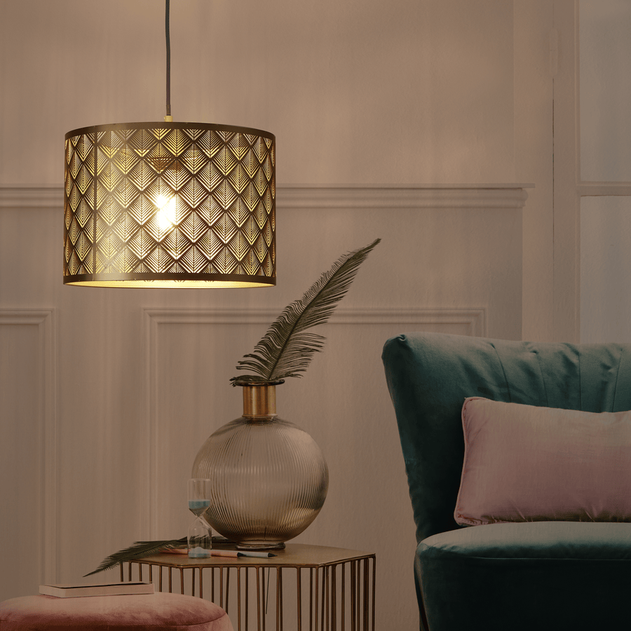 Lampadario galati metallo oro d30 cm e27