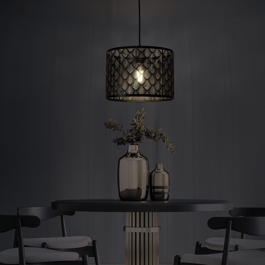 Galati black metal chandelier d30 cm e27