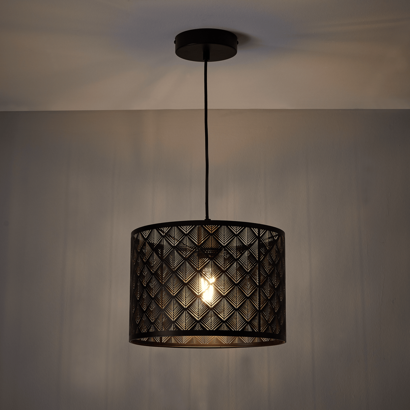 Galati black metal chandelier d30 cm e27