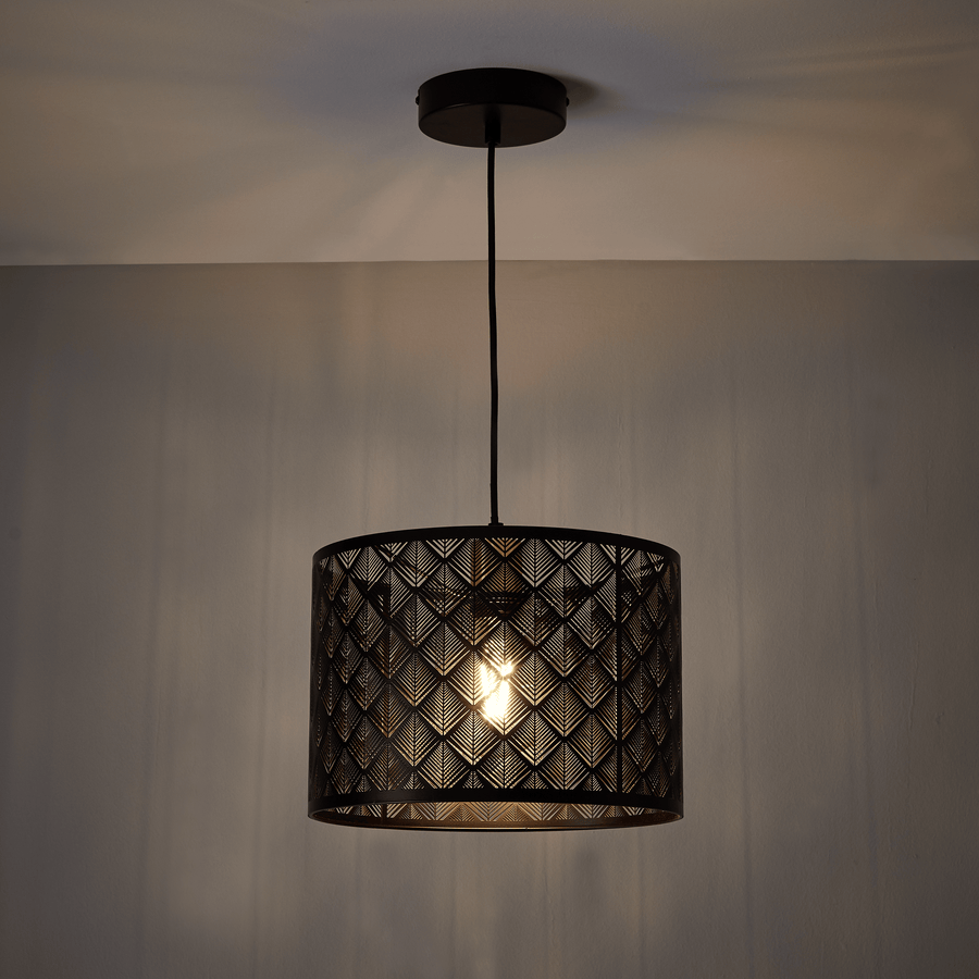 Galati black metal chandelier d30 cm e27